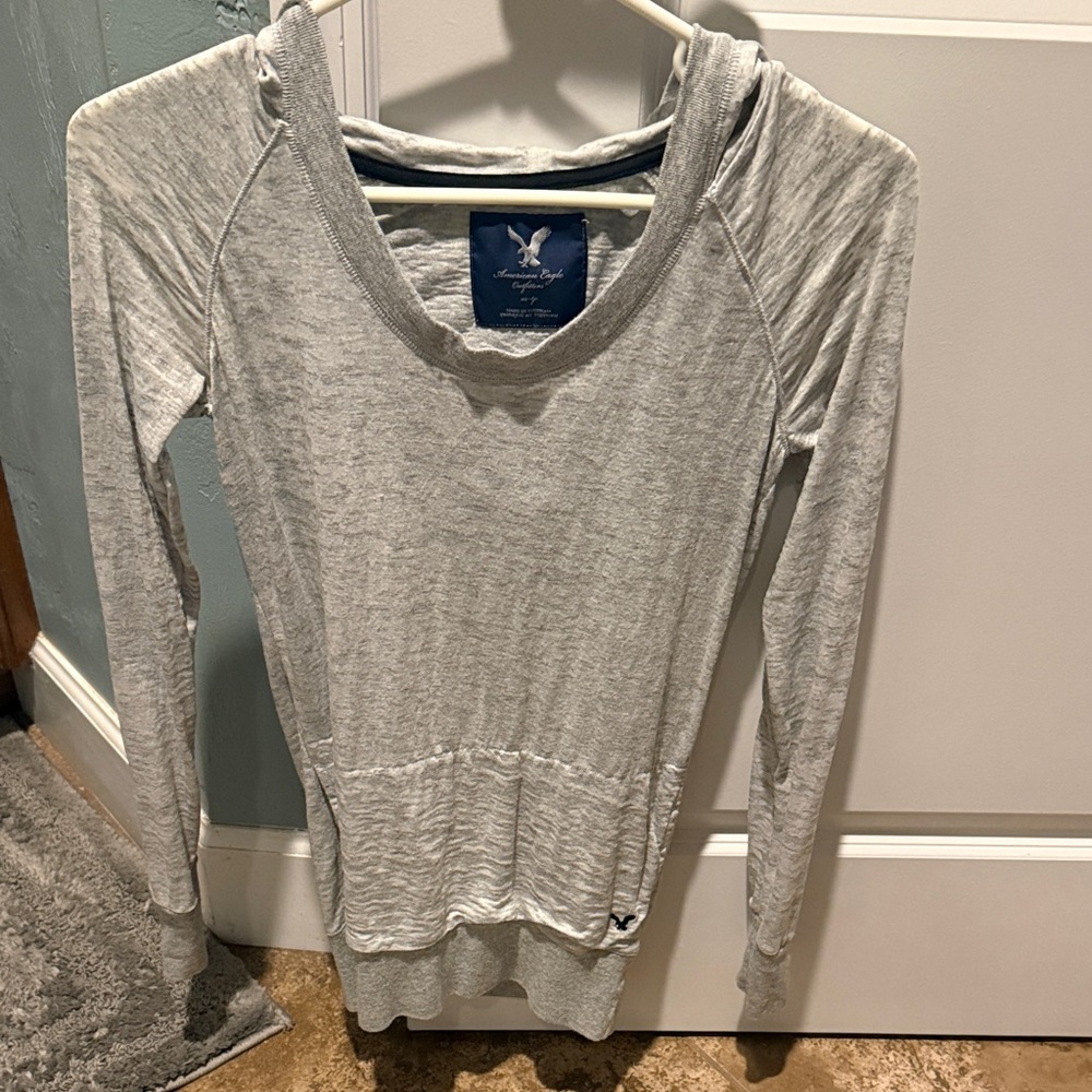 American Eagle Outfitters Light Gray Hoodie